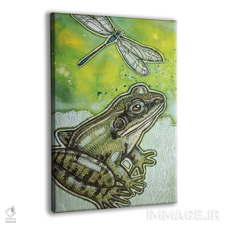 تابلو دکوراتیو کمی سبز اثر لینت شلی - نمای پرسپکتیو محصول