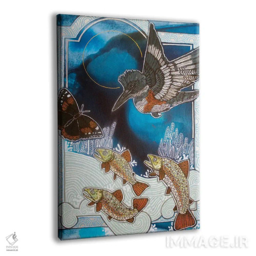 تابلو دکوراتیو بیرون از آبی عمیق اثر لینت شلی - نمای پرسپکتیو محصول