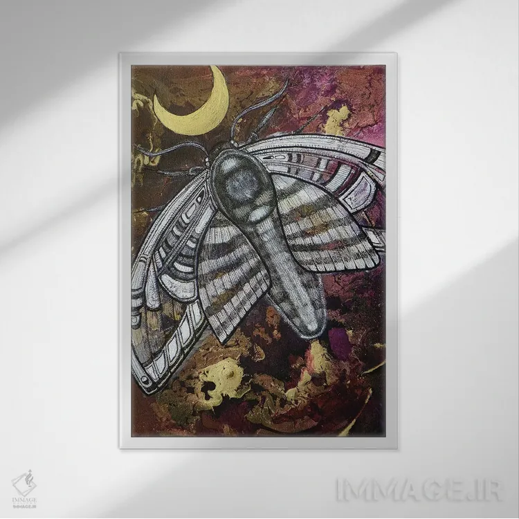 تابلو دکوراتیو پرواز شبانه اثر لینت شلی - نمای قابدار سفید