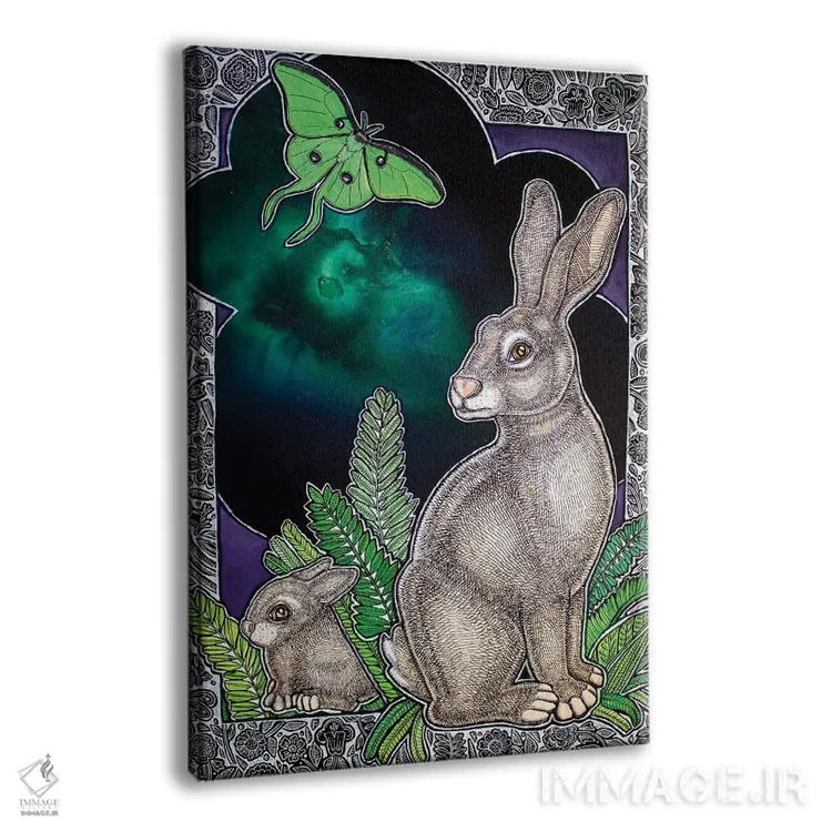 تابلو دکوراتیو طلوع ماه خرگوش اثر لینت شلی - نمای پرسپکتیو محصول