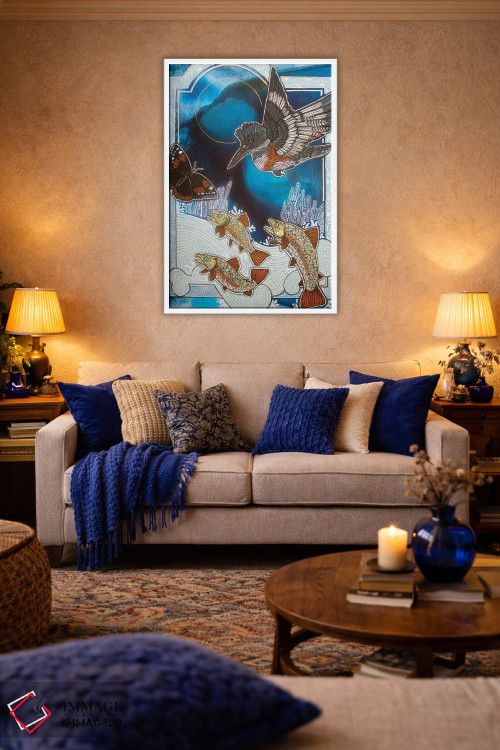 تابلو دکوراتیو بیرون از آبی عمیق اثر لینت شلی - D2W