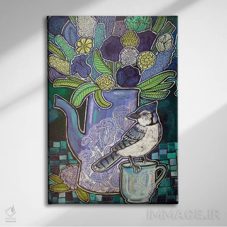 تابلو دکوراتیو قهوه صبحگاهی اثر لینت شلی - نمای روبهرو روی دیوار