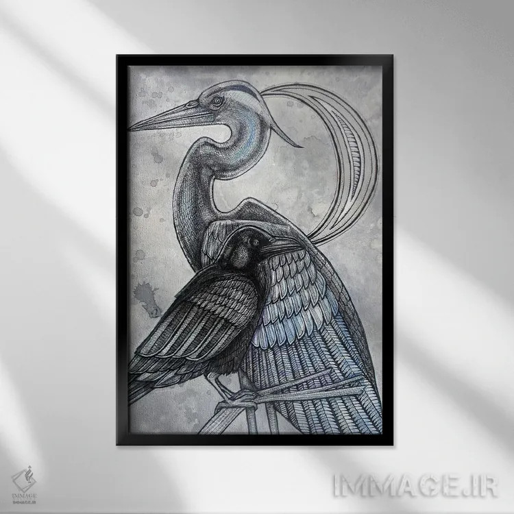 تابلو دکوراتیو رازگویی اثر لینت شلی - نمای قابدار مشکی