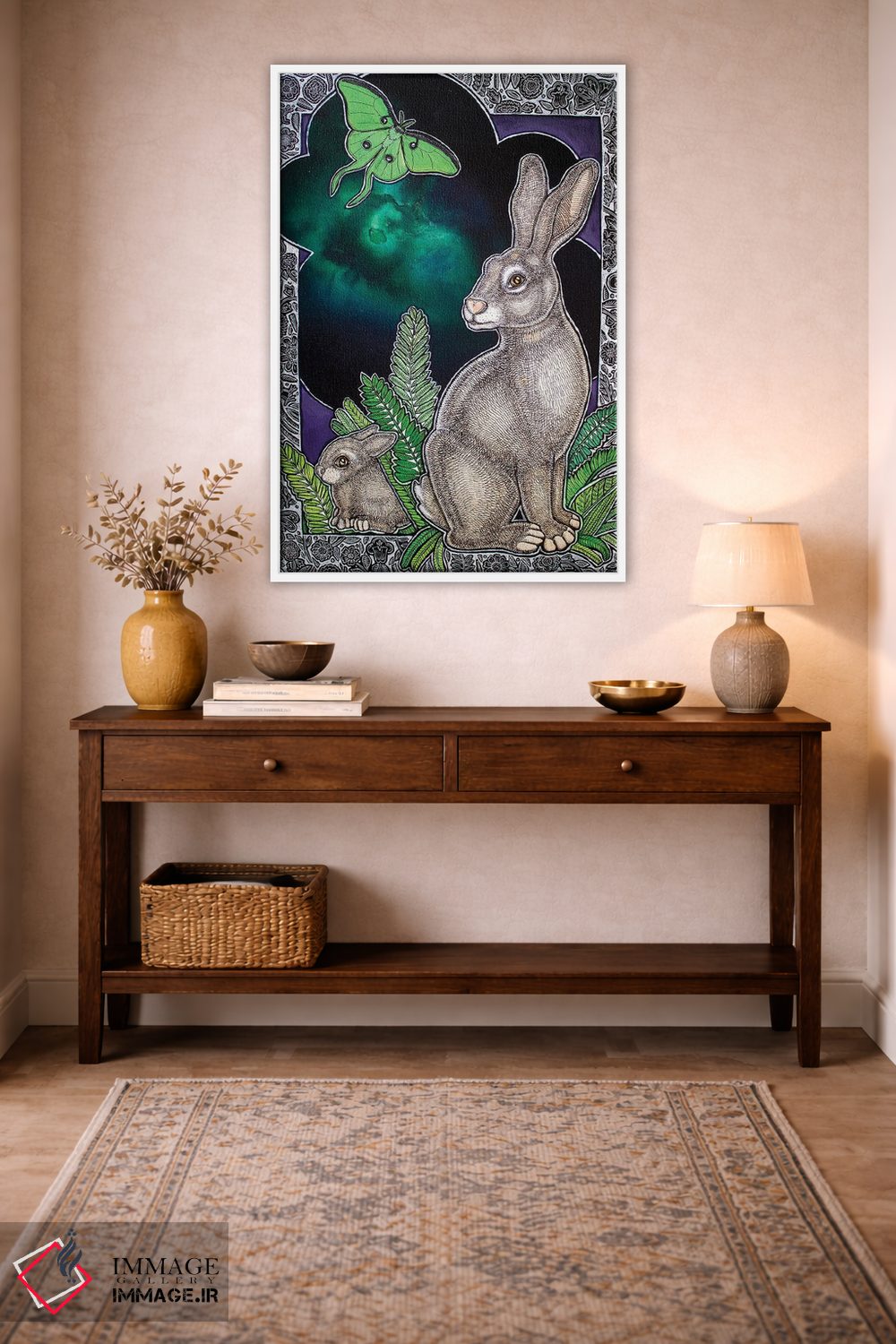 تابلو دکوراتیو طلوع ماه خرگوش اثر لینت شلی - D1W