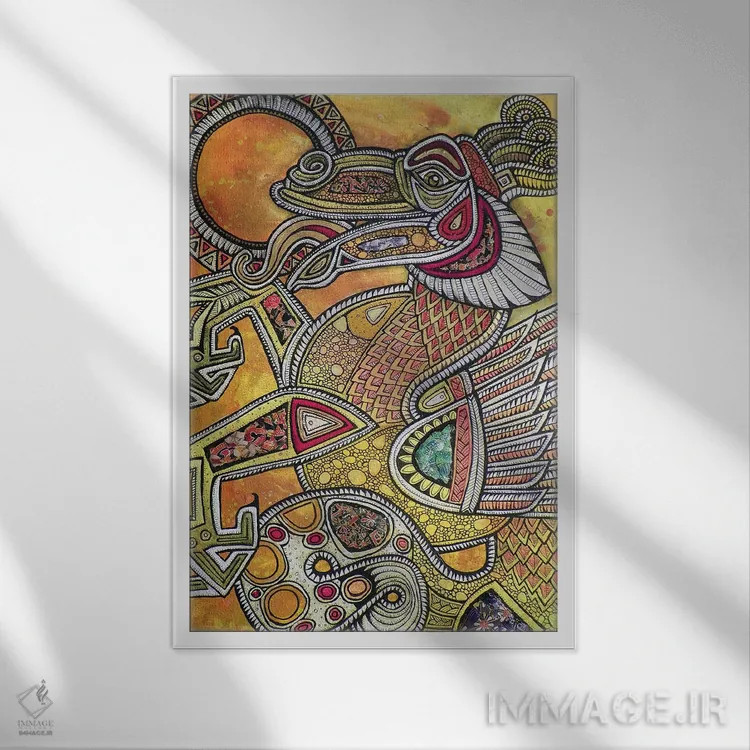 تابلو دکوراتیو خورشیدخوار اثر لینت شلی - نمای قابدار سفید