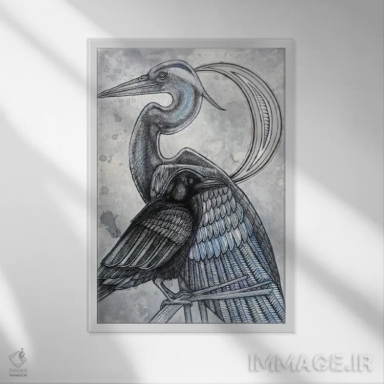 تابلو دکوراتیو رازگویی اثر لینت شلی - نمای قابدار سفید