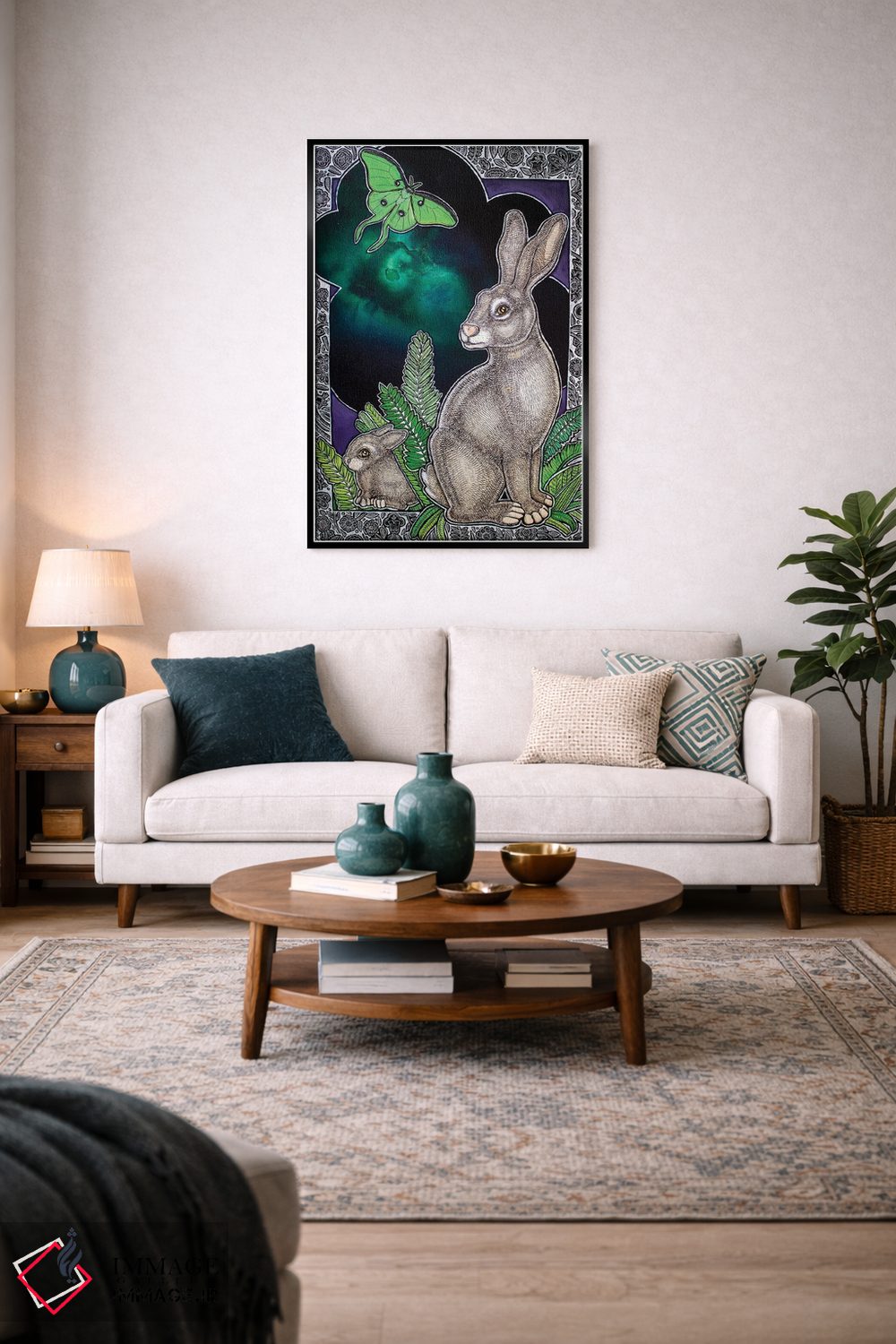 تابلو دکوراتیو طلوع ماه خرگوش اثر لینت شلی - D4B