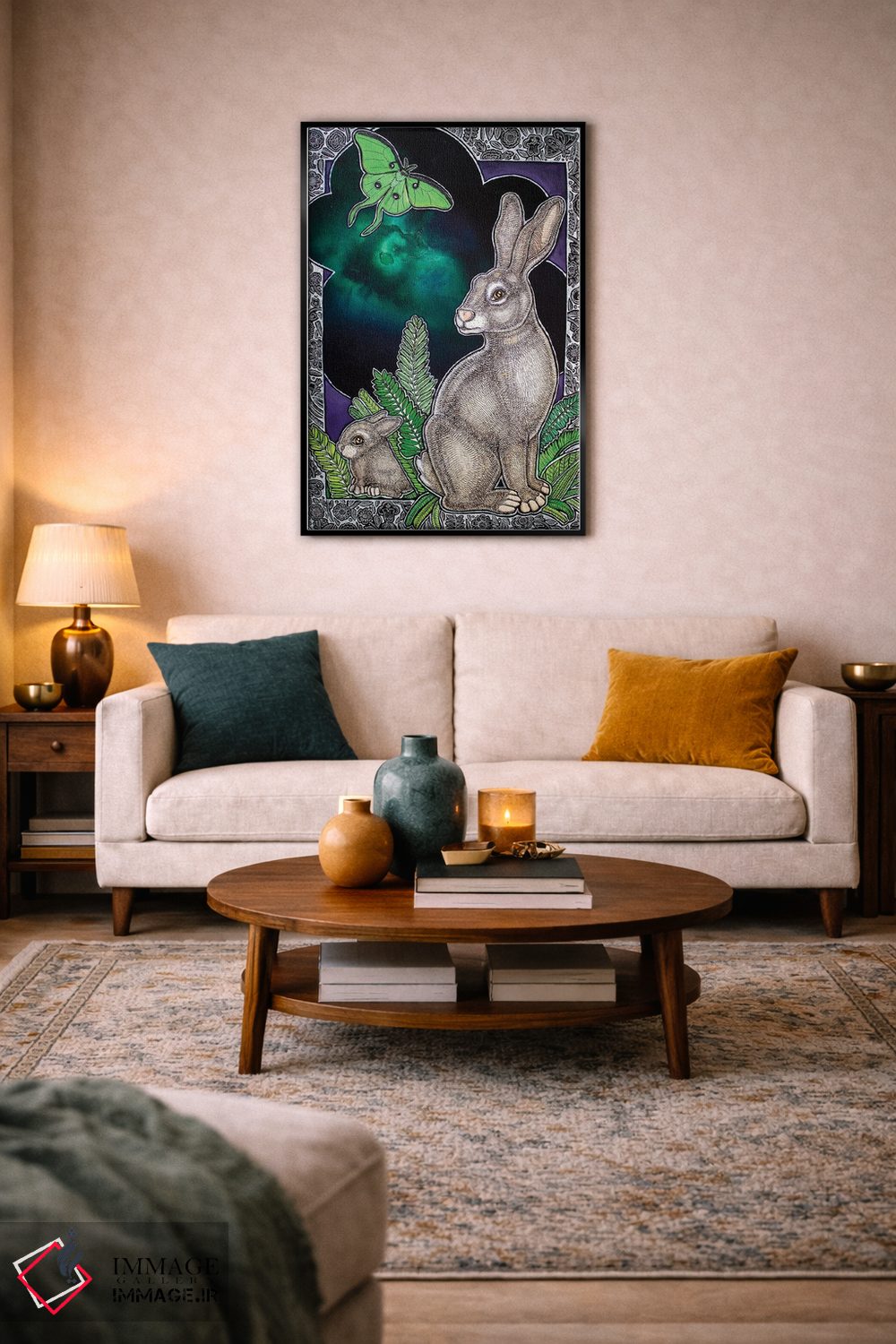 تابلو دکوراتیو طلوع ماه خرگوش اثر لینت شلی - D5B