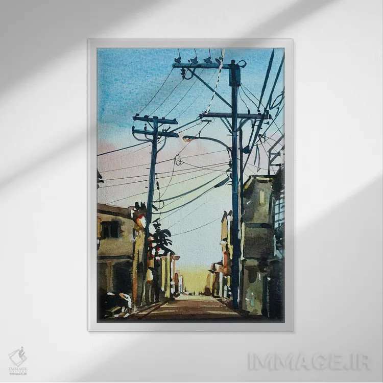 تابلو دکوراتیو گرگ و میش نوامبر اثر لویزا میلیسنت - نمای قابدار سفید