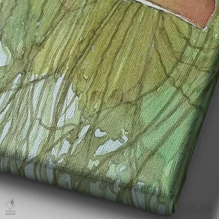 تابلو دکوراتیو قایق سرخ اثر لویزا میلیسنت - نمای نزدیک بافت بوم