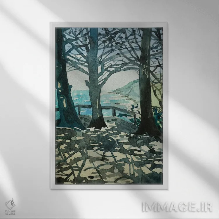 تابلو دکوراتیو نقطه راگد اثر لویزا میلیسنت - نمای قابدار سفید