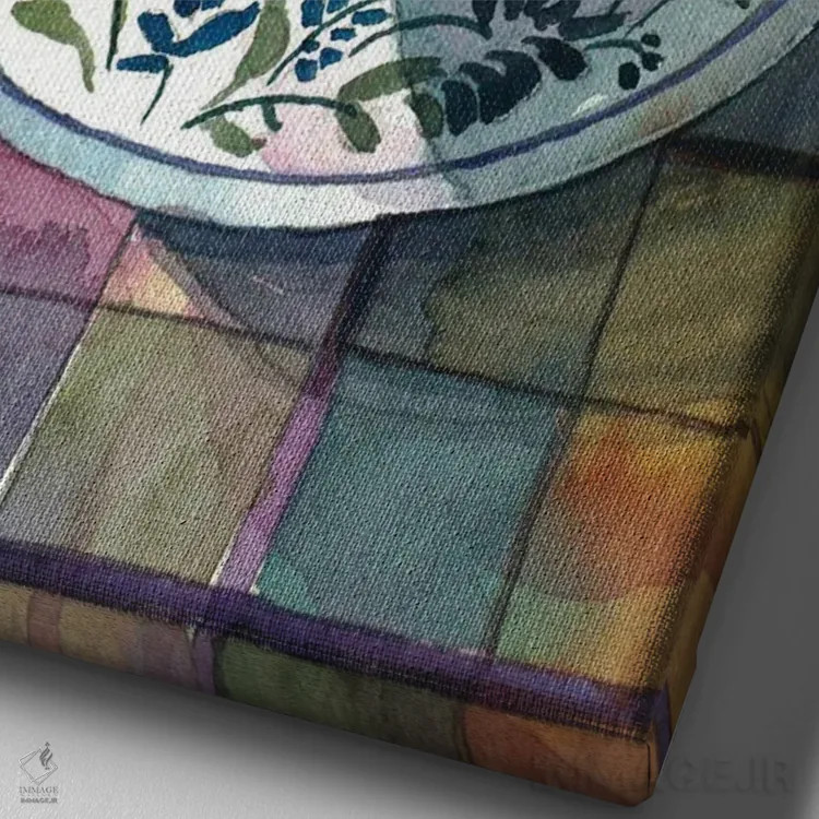 تابلو دکوراتیو لذت انار اثر لویزا میلیسنت - نمای نزدیک بافت بوم