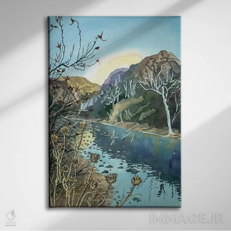 تابلو دکوراتیو عصر زمستانی در دره مالیبو اثر لویزا میلیسنت - نمای روبهرو روی دیوار