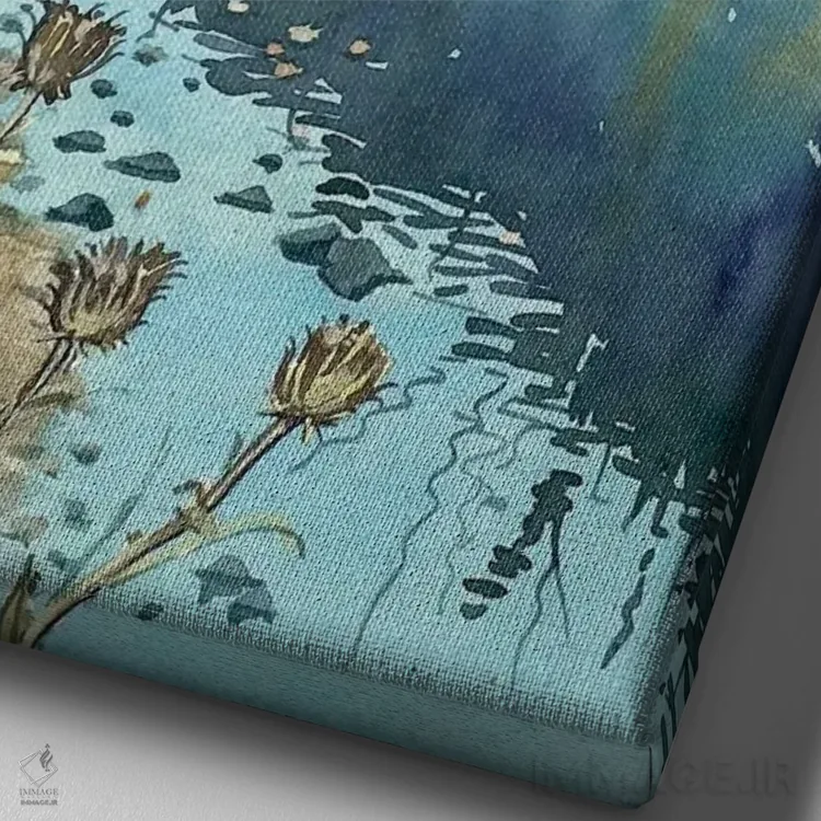 تابلو دکوراتیو عصر زمستانی در دره مالیبو اثر لویزا میلیسنت - نمای نزدیک بافت بوم