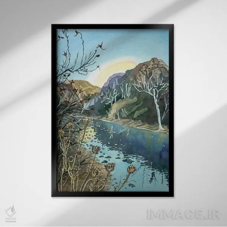 تابلو دکوراتیو عصر زمستانی در دره مالیبو اثر لویزا میلیسنت - نمای قابدار مشکی