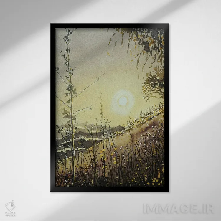 تابلو دکوراتیو درخشش عصرگاهی نهر مالیبو اثر لویزا میلیسنت - نمای قابدار مشکی