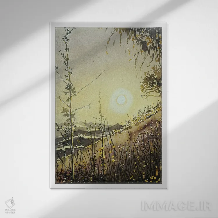 تابلو دکوراتیو درخشش عصرگاهی نهر مالیبو اثر لویزا میلیسنت - نمای قابدار سفید