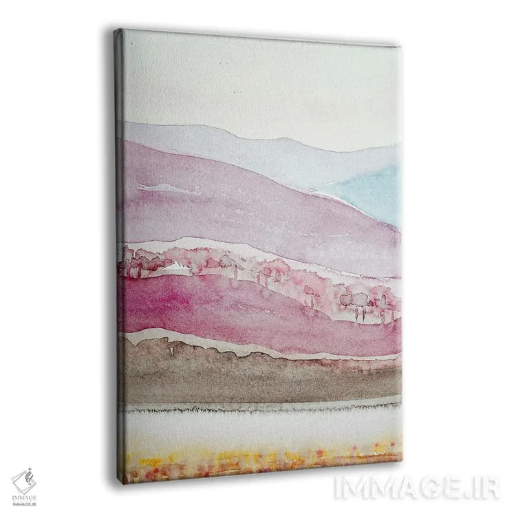 تابلو مینیمال تپه های بنفش انتزاعی اثر لویزا میلیسنت - نمای پرسپکتیو محصول