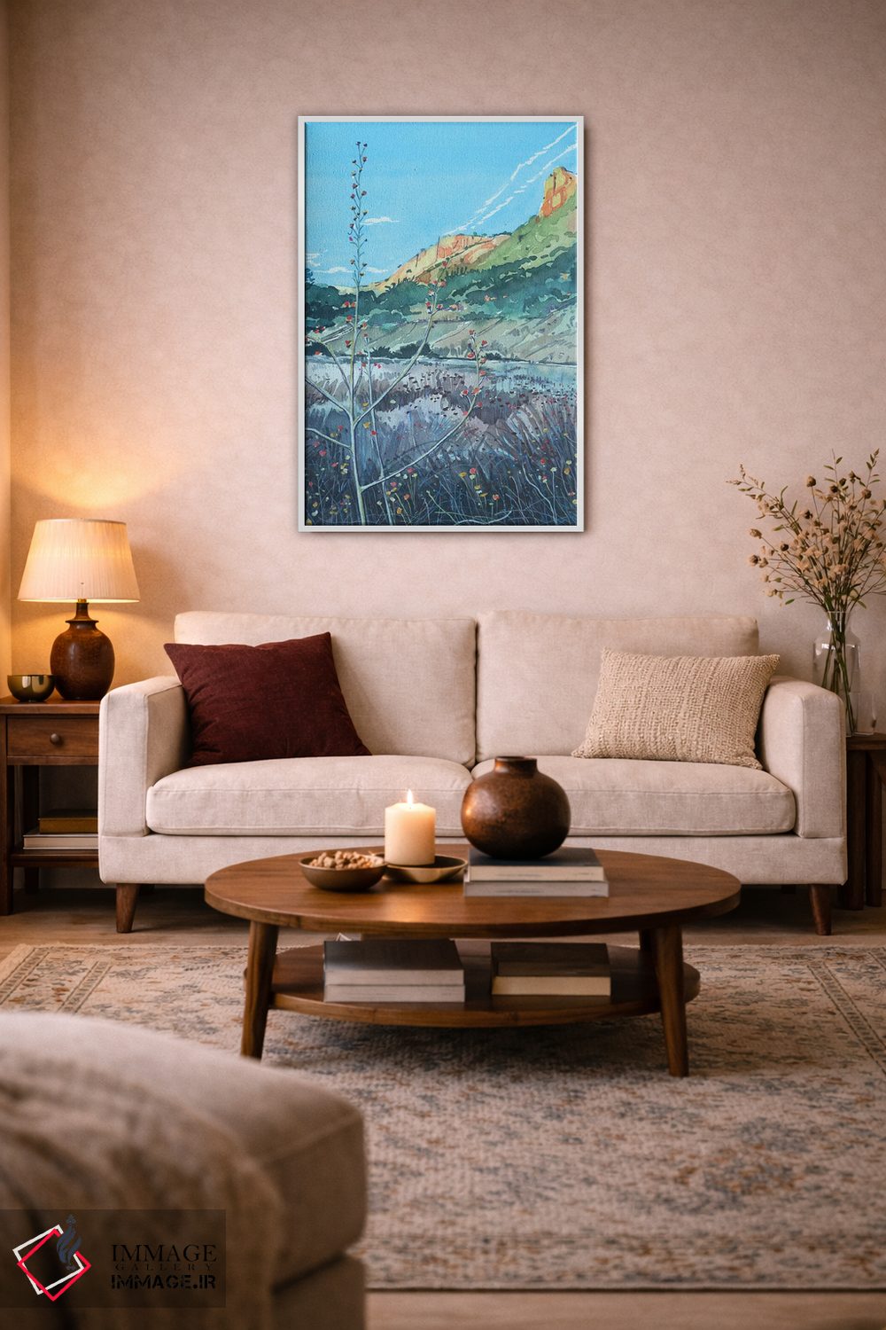 تابلو دکوراتیو علف های نجواگر کنار نهر مالیبو اثر لویزا میلیسنت - D3W