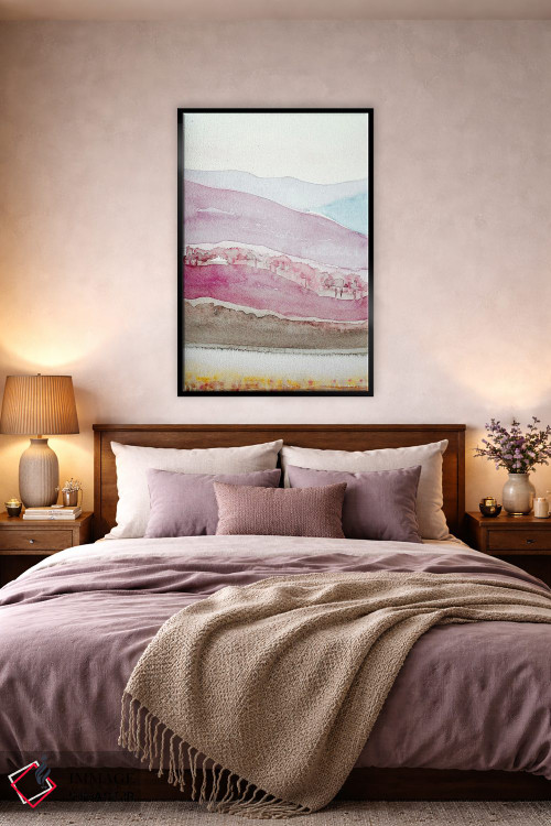 تابلو مینیمال تپه های بنفش انتزاعی اثر لویزا میلیسنت - D3B