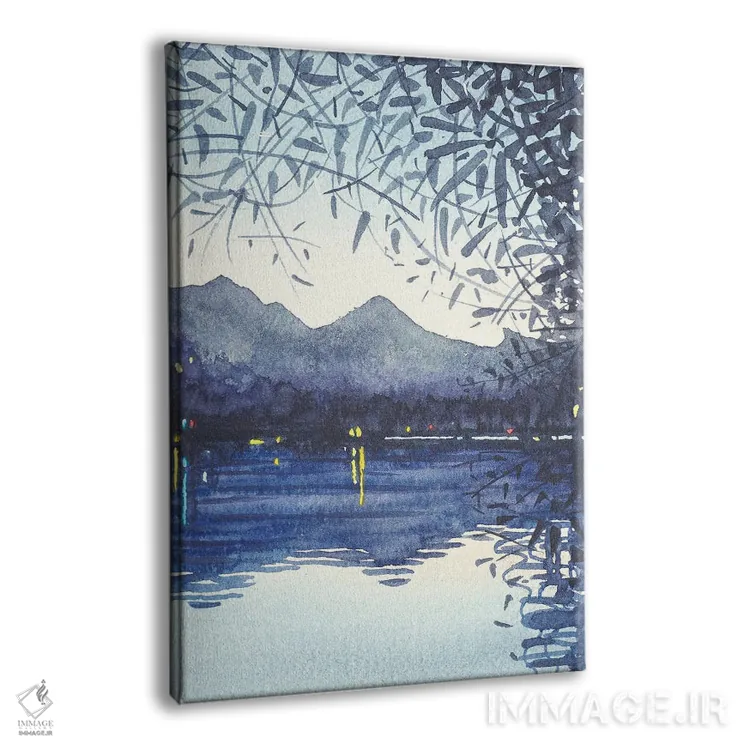 تابلو دکوراتیو غروب زمستانی بر دریاچه اثر لویزا میلیسنت - نمای پرسپکتیو محصول