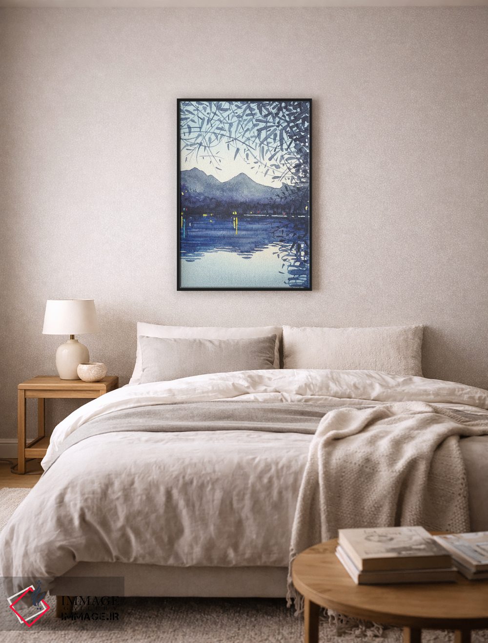 تابلو دکوراتیو غروب زمستانی بر دریاچه اثر لویزا میلیسنت - D6B