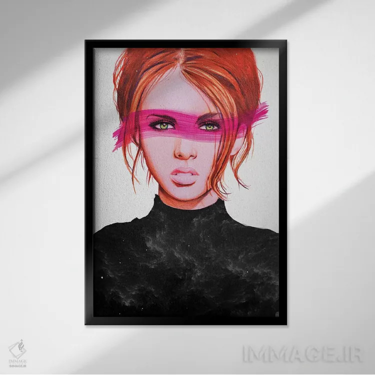 تابلو دکوراتیو نگاه ابدی اثر لاستاناو - نمای قابدار مشکی