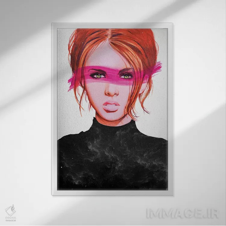 تابلو دکوراتیو نگاه ابدی اثر لاستاناو - نمای قابدار سفید