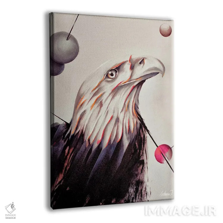 تابلو دکوراتیو نقاشی قدرت عقاب با رنگ روغن اثر Lostanaw - نمای پرسپکتیو محصول