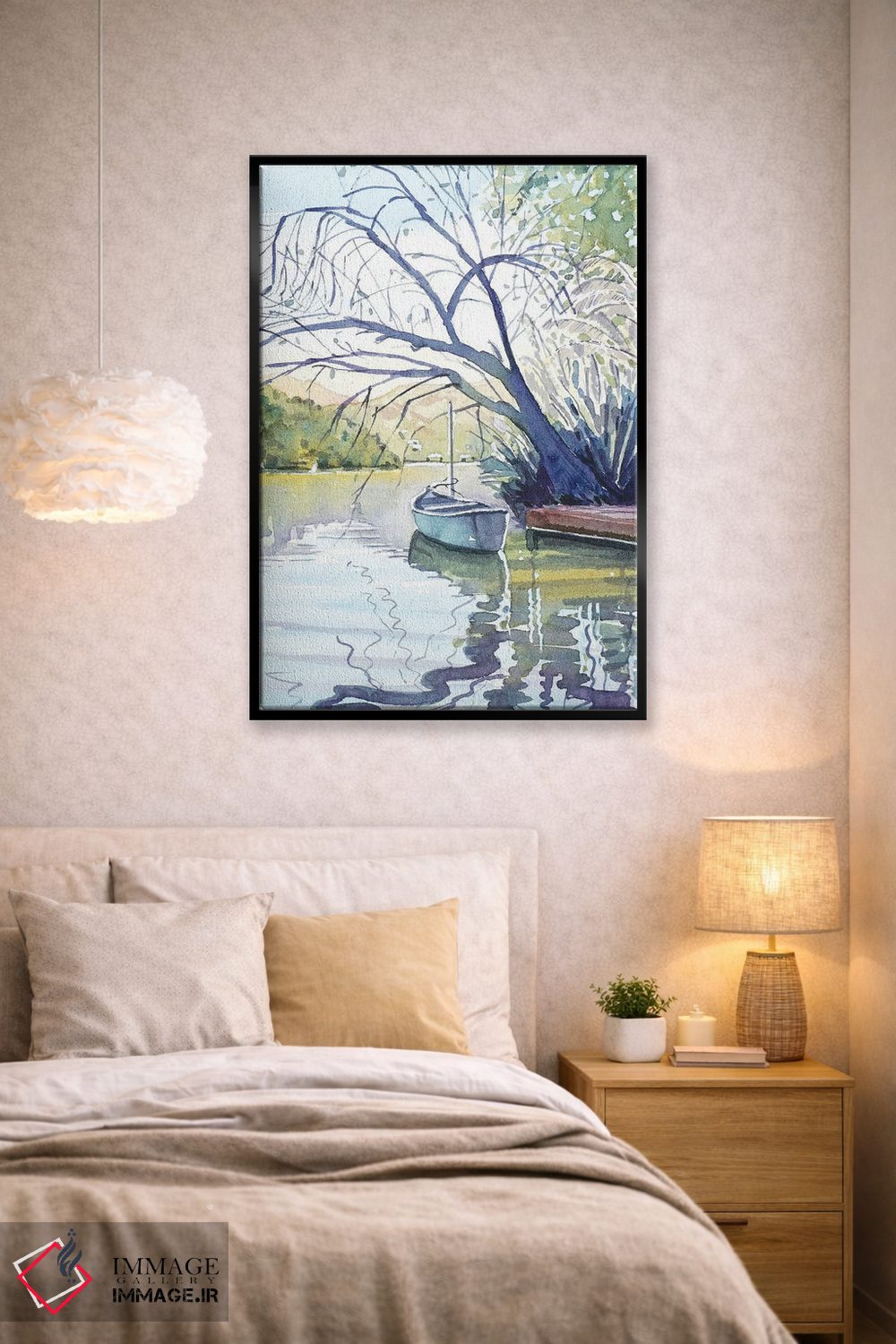 تابلو دکوراتیو قایق تنها اثر لویزا میلیسنت - D2B