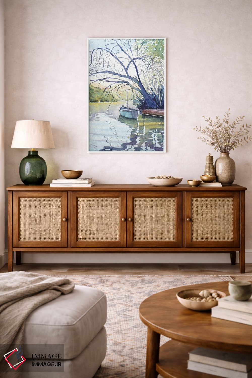 تابلو دکوراتیو قایق تنها اثر لویزا میلیسنت - D3W