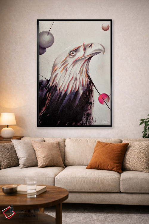 تابلو دکوراتیو نقاشی قدرت عقاب با رنگ روغن اثر Lostanaw - D1B