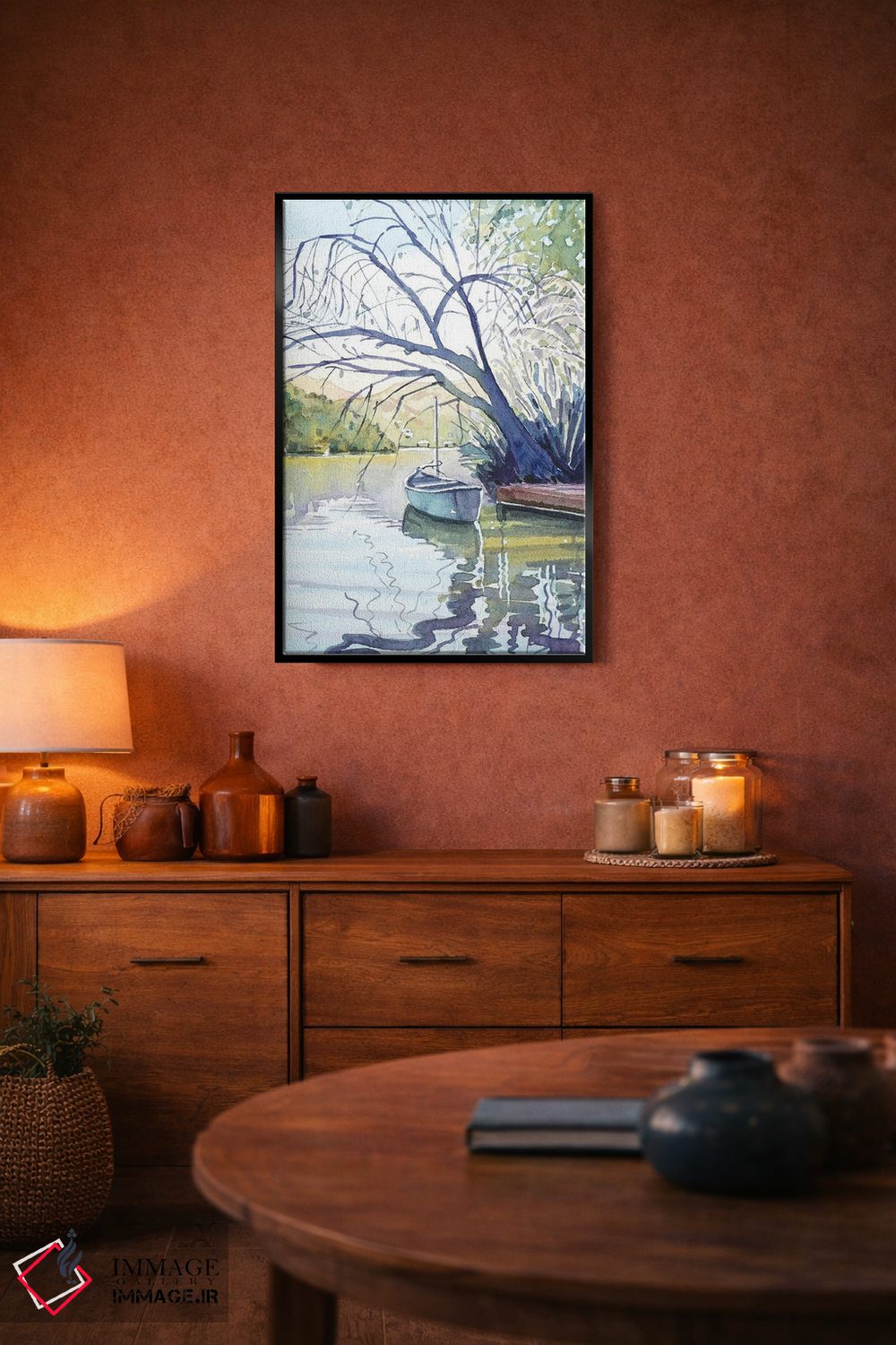 تابلو دکوراتیو قایق تنها اثر لویزا میلیسنت - D6B