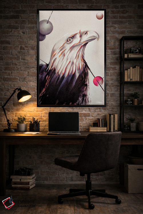 تابلو دکوراتیو نقاشی قدرت عقاب با رنگ روغن اثر Lostanaw - D4B