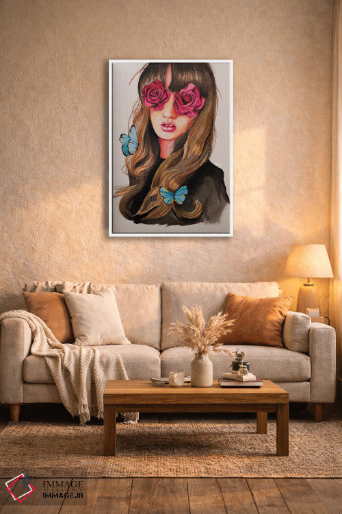 تابلو دکوراتیو نقاشی دختر با چشمان گلی اثر لاستاناو - D3W