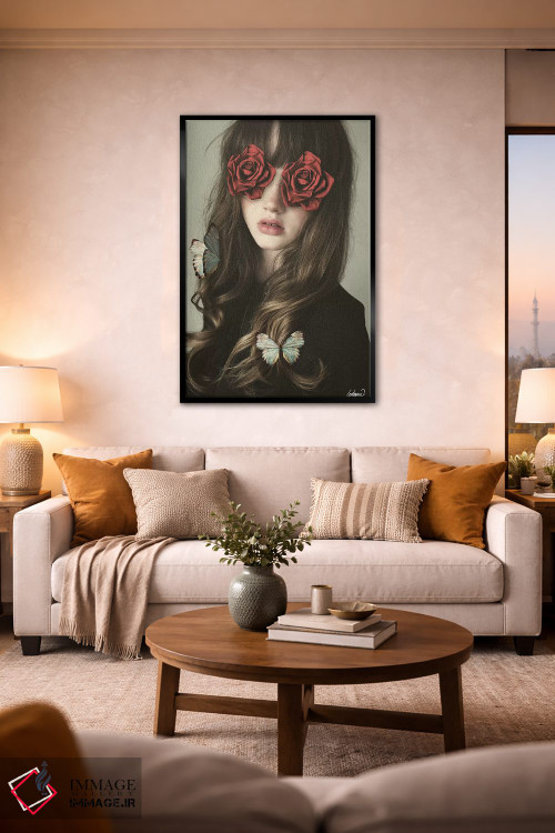 تابلو دکوراتیو دختر با چشمان گلی اثر لاستاناو - D1B
