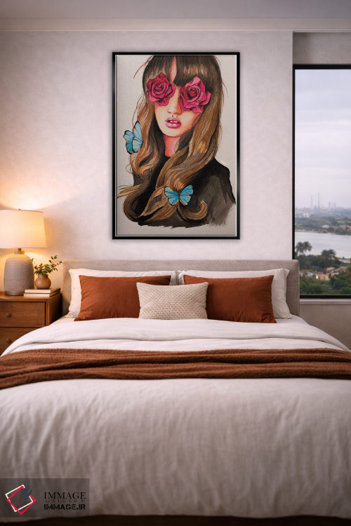 تابلو دکوراتیو نقاشی دختر با چشمان گلی اثر لاستاناو - D5B