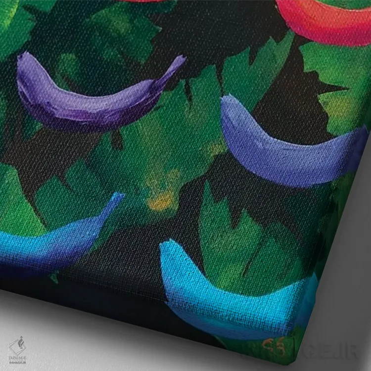 تابلو دکوراتیو موزهای بی پایان II اثر لنا اسمیرنوا - نمای نزدیک بافت بوم