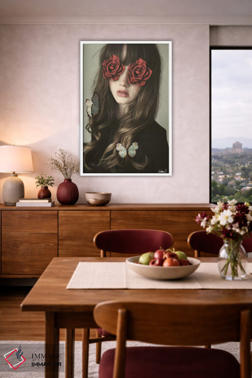 تابلو دکوراتیو دختر با چشمان گلی اثر لاستاناو - D2W