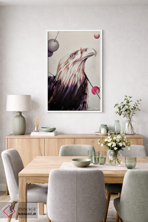 تابلو دکوراتیو نقاشی قدرت عقاب با رنگ روغن اثر Lostanaw - D6W