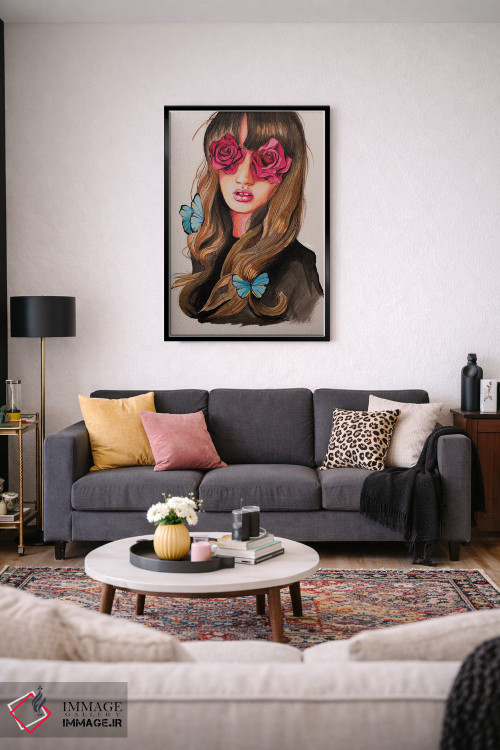 تابلو دکوراتیو نقاشی دختر با چشمان گلی اثر لاستاناو - D4B