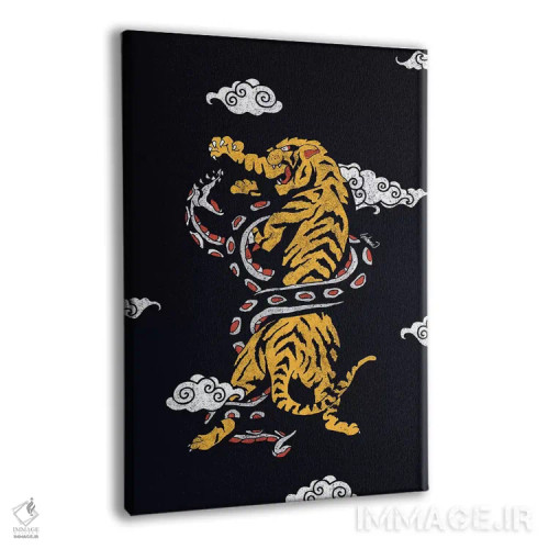 تابلو دکوراتیو ببر و مار در میان ابرها اثر لاستاناو - نمای پرسپکتیو محصول