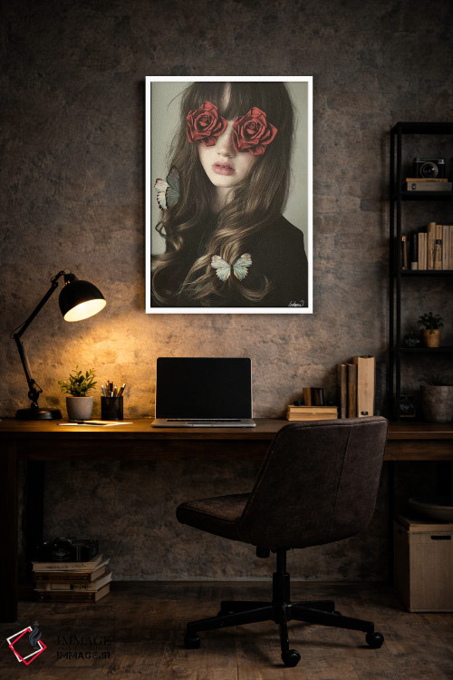 تابلو دکوراتیو دختر با چشمان گلی اثر لاستاناو - D6W