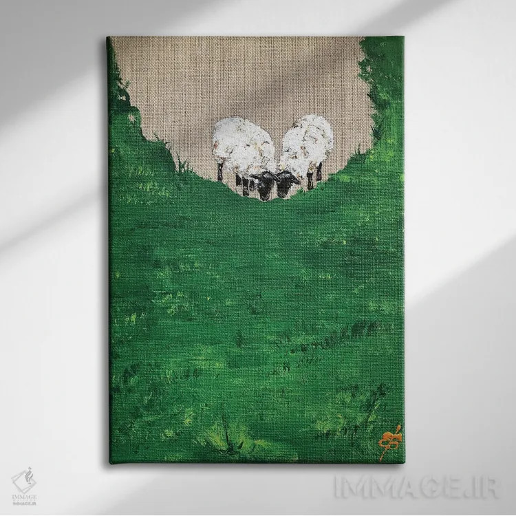 تابلو دکوراتیو بع بع اثر لنا اسمیرنوا - نمای روبهرو روی دیوار