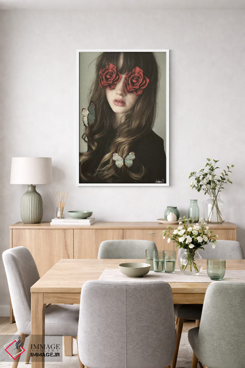 تابلو دکوراتیو دختر با چشمان گلی اثر لاستاناو - D5W