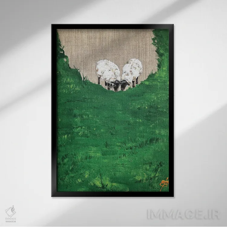 تابلو دکوراتیو بع بع اثر لنا اسمیرنوا - نمای قابدار مشکی