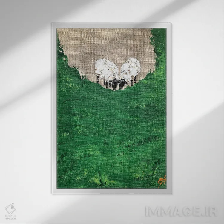 تابلو دکوراتیو بع بع اثر لنا اسمیرنوا - نمای قابدار سفید