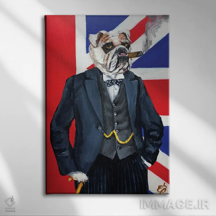 تابلو دکوراتیو وینستون اثر لنا اسمیرنوا - نمای روبهرو روی دیوار