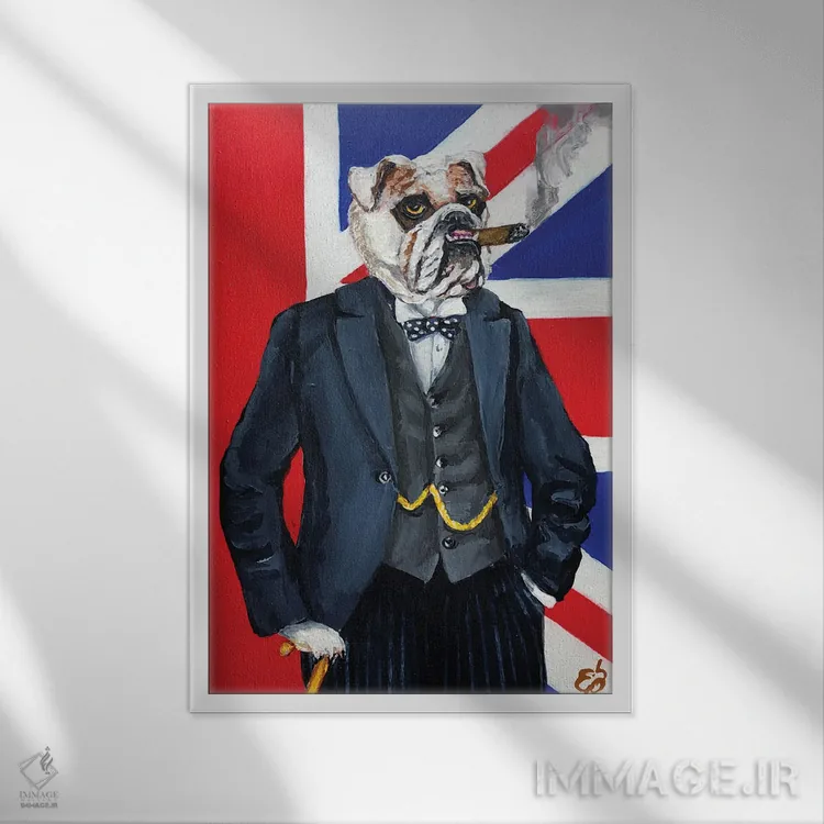 تابلو دکوراتیو وینستون اثر لنا اسمیرنوا - نمای قابدار سفید