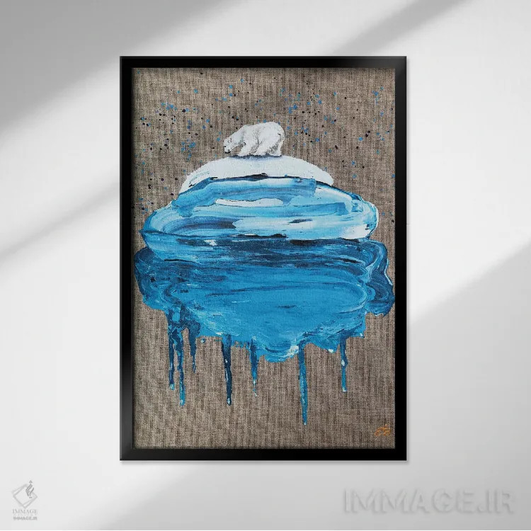 تابلو دکوراتیو یخ شماره سه اثر لنا اسمیرنوا - نمای قابدار مشکی